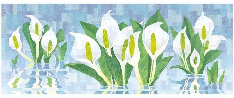 絵画生活の絵画　藤谷壮仁郎・雪解けに輝く水芭蕉 版画　版画　インテリア｜アングル2