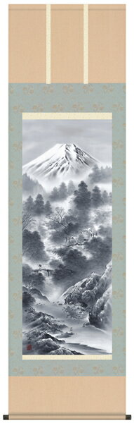 掛け軸　掛軸　山水画　伊藤渓山・富獄情景　床の間