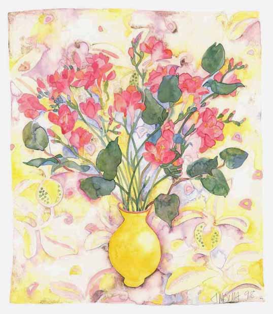 絵画生活の絵画 タニア ショート・ロッシーニフリージア インテリア 花 フラワー アート｜アングル2