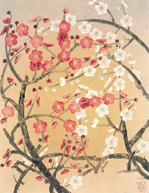 楽天市場 中島千波 紅白梅 絵画 日本画 絵画生活 楽天市場 中島千波 紅白梅 絵画 日本画 絵画生活