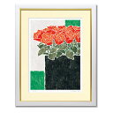藤谷壮仁郎・黒の花瓶と赤い薔薇(絵画・版画・花・インテリア・壁掛け)