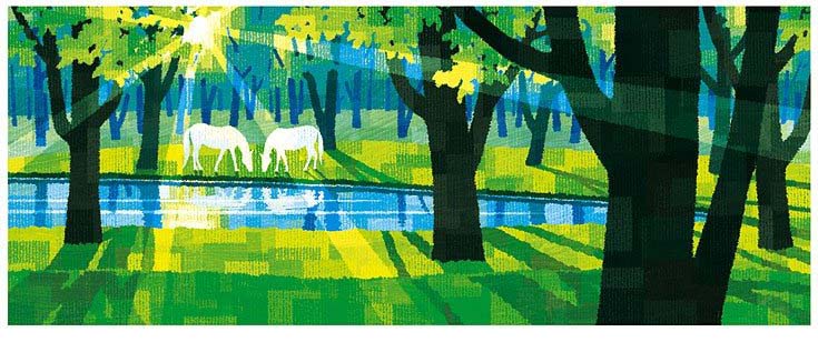 絵画 藤谷壮仁郎 湖畔の森 版画 インテリア 驚きの価格が実現