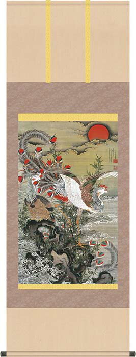 高精彩巧芸画 （手彩入り） 本紙　：新絹本 サイズ：幅54.5 x 153cm（尺五） 表装　：洛彩鍛子本表装（表装品質10年間保証付き） 軸先　：陶器 収納箱：桐箱畳紙収納 高精彩巧芸画 (手彩補色）とは 世界の有名美術館がレプリカを制作...