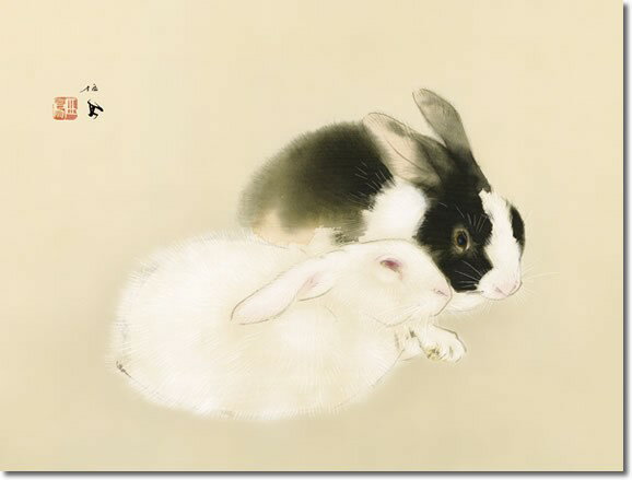 早割クーポン 掛け軸 掛軸 竹内栖鳳 たけうちせいほう 宇佐幾 うさぎ 尺五 名作品 桐箱畳紙収納 風鎮付き New限定品 Udsmed Net