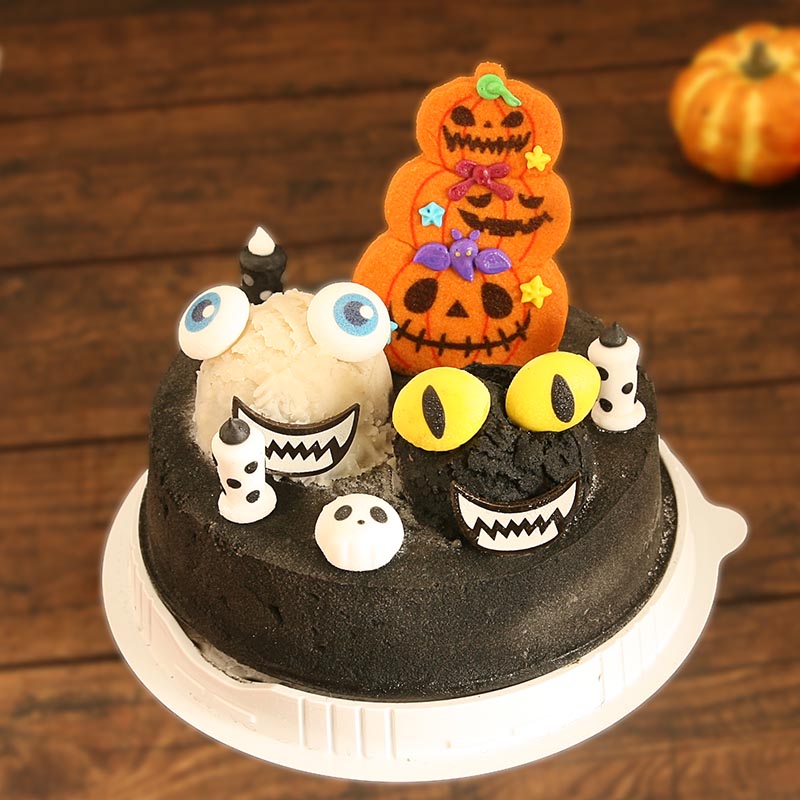 ハロウィン黒いアイスケーキ アイスクリームケーキ アイスケーキ アイス ケーキ アイスクリーム ハロウィンパーティー