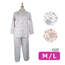 婦人用 M-L 婦人 やすらぎパジャマ 7800 パープル/ピンク 大きめボタン 羽衣綿業 【送料無料】