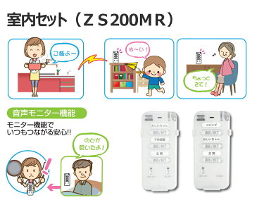 【送受信機セット】ワイヤレストーク 室内セット　(ZS200MR) リーベックス　親機1台＋子機1台 トランシーバータイプ 無線 配線不要 簡単設置【送料無料】返品不可