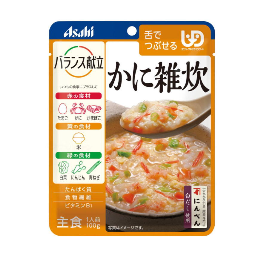 介護食 バランス献立 かに雑炊 舌でつぶせる（アサヒグループ食品）［軽減税率対象商品］