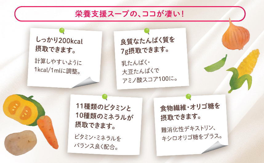 介護食　 栄養支援スープ　たまねぎのスープ　1袋200ml　200kcal　キシロオリゴ糖配合　（ホリカフーズ）［軽減税率対象商品］ 3