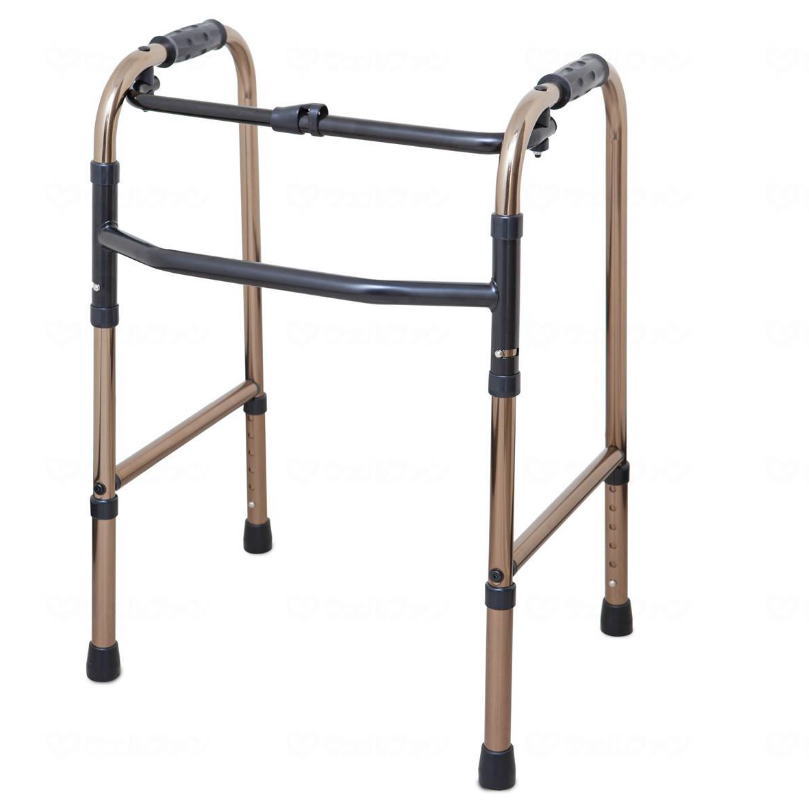 室内用 折りたたみ式歩行器 C2021-BR 固定式 ブロンズ 折り畳み可 アルミ製 軽量 (アクションジャパン) 【送料無料】【非課税】