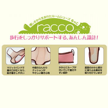 ニッポンスリッパ　『racco』　ハグ　チェック　グリーン　ルームシューズ　S 310051/M 310052/L 310053/LL 310074【らっこ・ラッコ】【軽量・介護用シューズ・リハビリシューズ】【親孝行】【ラッコ　靴】