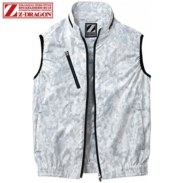Rakuten - Z-DRAGON　空調服ベスト(ファン無し)　74060　シルバーカモフラ　自重堂【空調服　袖なしタイプ・空調服　自重堂・空調服　かっこいい・作業服　ファン専用・ジードラゴン　空調服】