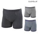 失禁パンツ 尿漏れパンツ 男性用 紳士用 トランクス 吸水量45ccミルクヴェッチ おしりまで安心ニットトランクス3色組(3枚1組)(M/L/LL)【送料無料】【ポイント10倍】