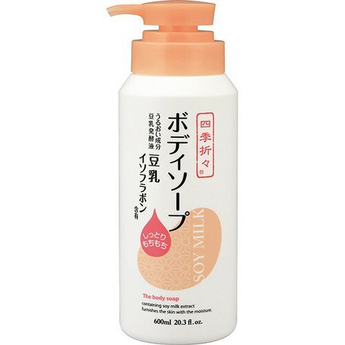 Soaps, Body Washes - 【あわせ買い2999円以上で送料お得】熊野油脂 四季折々 豆乳イソフラボン ボディソープ 600ml
