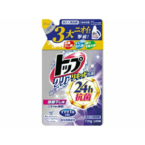 【送料お得・まとめ買い×12個セット】ライオン トップ クリアリキッド 抗菌 詰め替え用 720gのサムネイル