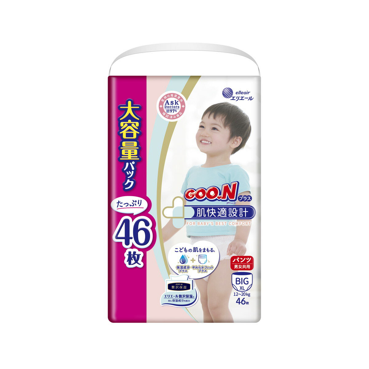 【あわせ買い2999円以上で送料お得】大王製紙 エリエール グーンプラス 肌快適設計 BIGサイズ 46枚