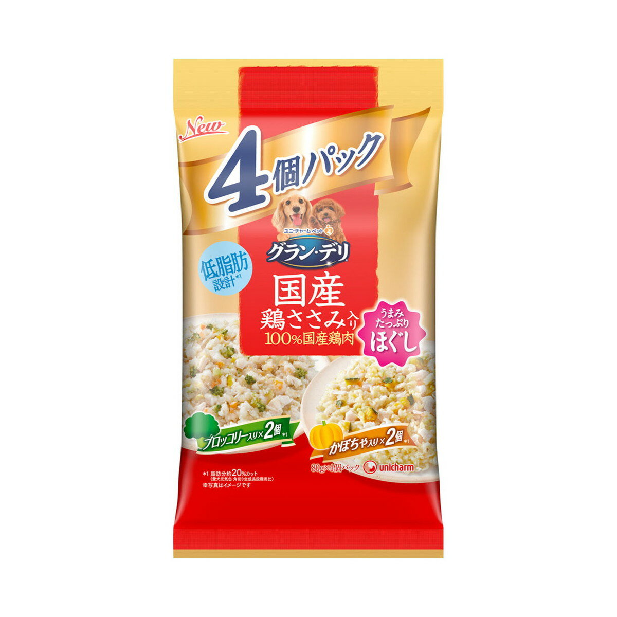 乐天商城 - 【送料お得・まとめ買い×13個セット】ユニ・チャーム グラン・デリ パウチ ほぐし 国産鶏ささみ入り 80g×4P