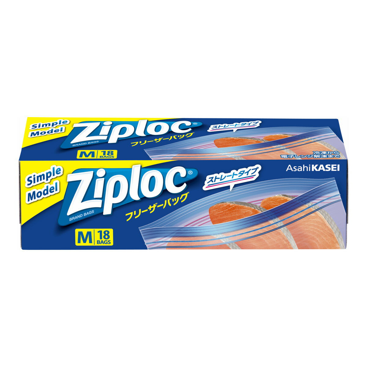 【あわせ買い2999円以上で送料お得】旭化成 ジップロック フリーザーバッグ シンプルモデル M 18枚入のサムネイル