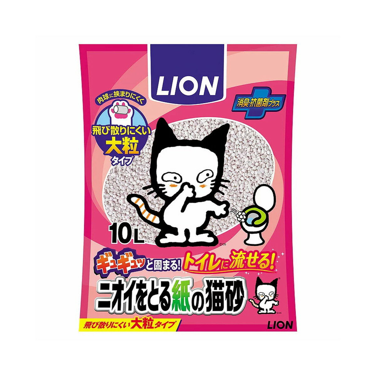 Paper - 【送料お得・まとめ買い×5個セット】ライオン ニオイをとる紙の猫砂 10L