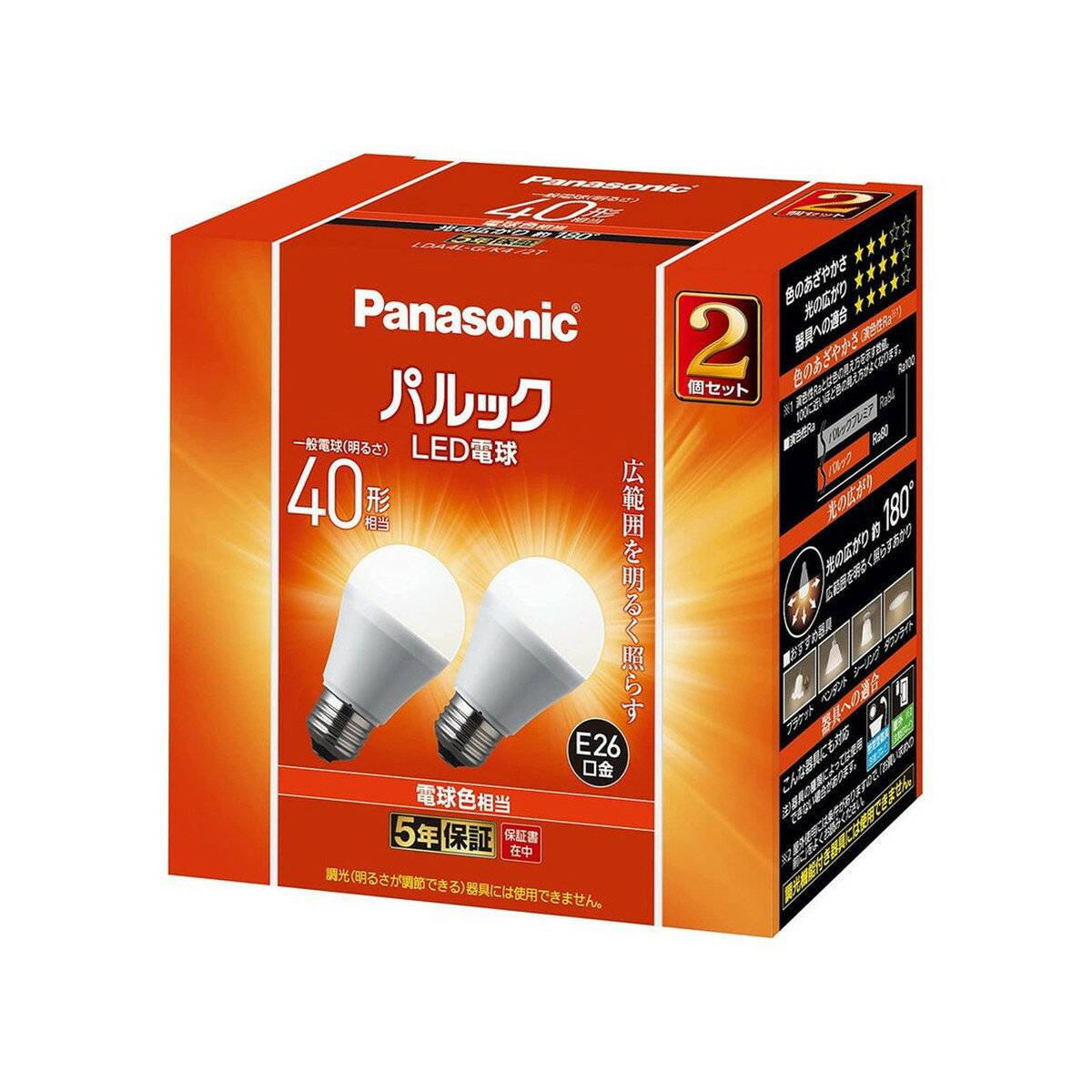 General Light Bulbs - 【送料お得・まとめ買い×5個セット】パナソニック Panasonic LDA4LGK42T LED電球 一般電球タイプ E26口金 40形相当 電球色相当 2個セット
