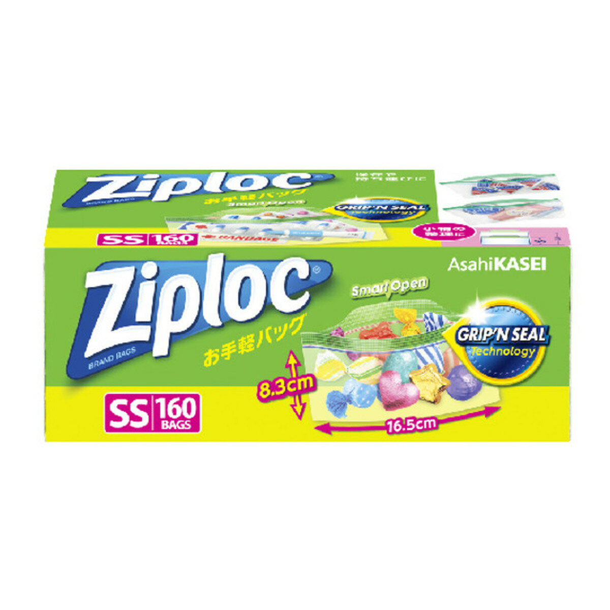 【送料お得・まとめ買い×11個セット】旭化成ホームプロダクツ ジップロック お手軽バッグ SS 大容量品 160枚入