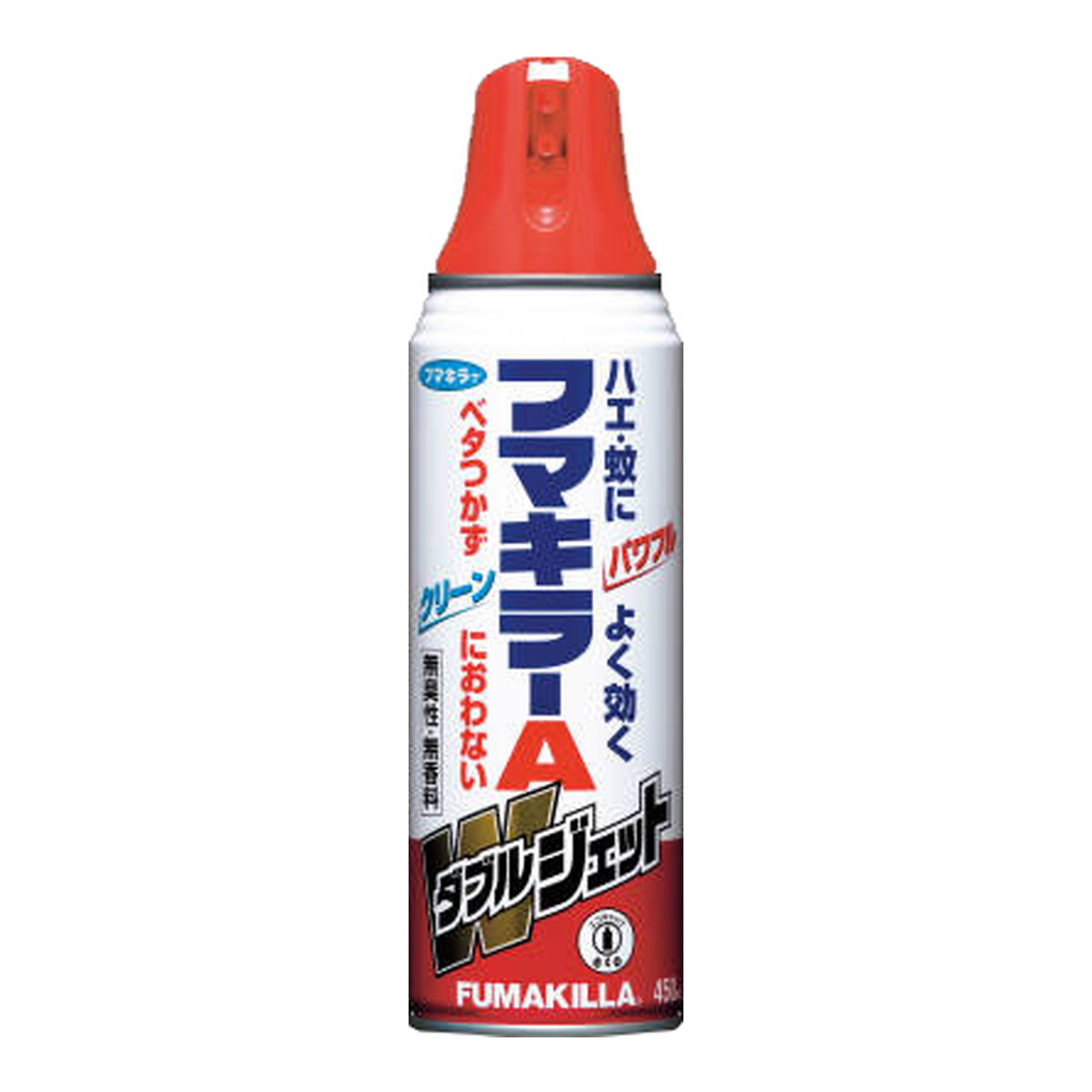 商品名：フマキラー フマキラーA ダブルジェット 450ML内容量：450mlJANコード：4902424448818発売元、製造元、輸入元又は販売元：フマキラー株式会社原産国：日本区分：防除用医薬部外品商品番号：101-4902424448818商品説明Wジェットがクリーン＆パワフルにハエ・カ退治。使用オイル量を従来に比べ大幅カット。べたつかず汚れもなし。無臭性、無香料。いやなニオイがありません。広告文責：アットライフ株式会社TEL 050-3196-1510 ※商品パッケージは変更の場合あり。メーカー欠品または完売の際、キャンセルをお願いすることがあります。ご了承ください。