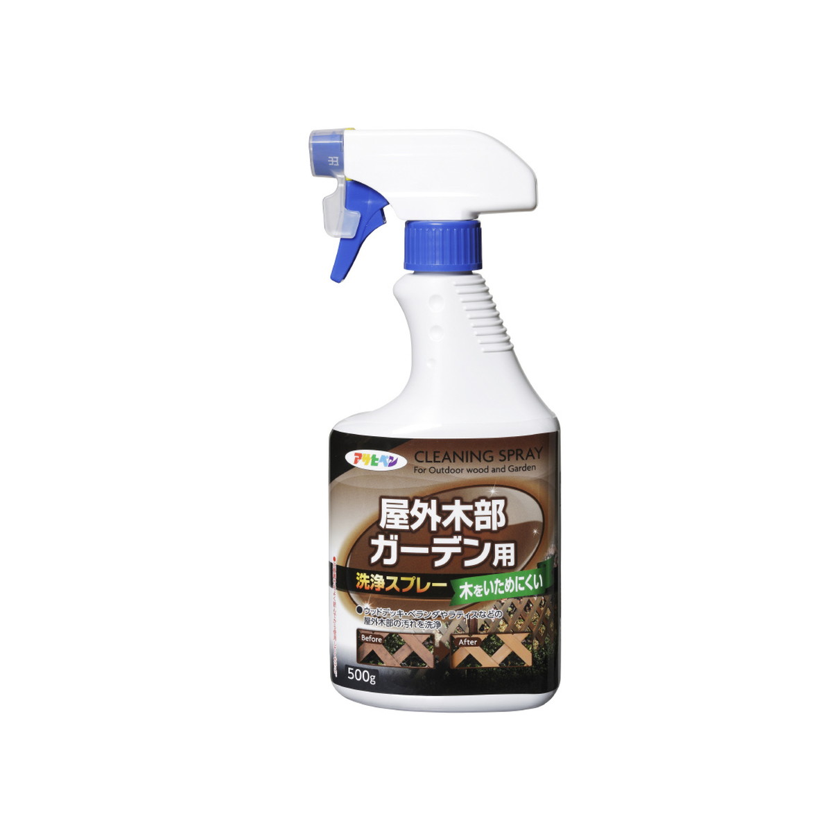 商品名：アサヒペン 屋外木部・ガーデン用 洗浄スプレー 泡洗浄 500g内容量：500gJANコード：4970925307569発売元、製造元、輸入元又は販売元：株式会社アサヒペン原産国：日本商品番号：101-4970925307569商品説明ウッドデッキ・ベランダやラティスなどの屋外木部の汚れを洗浄します。広告文責：アットライフ株式会社TEL 050-3196-1510 ※商品パッケージは変更の場合あり。メーカー欠品または完売の際、キャンセルをお願いすることがあります。ご了承ください。