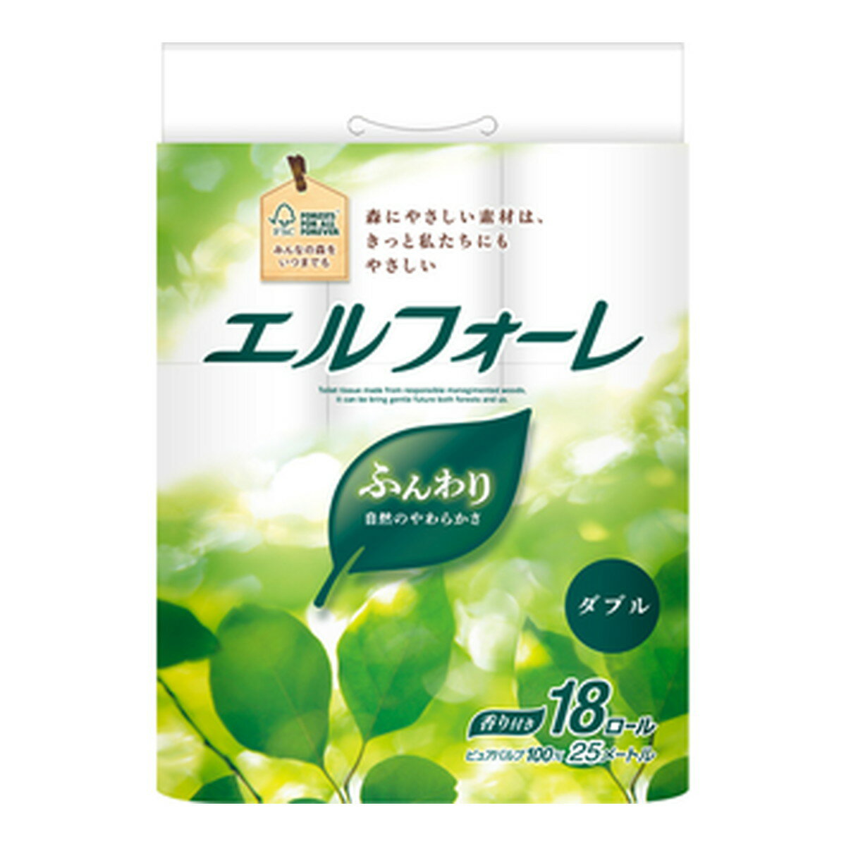 【送料お得・まとめ買い×4個セット】大王製紙 エルフォーレ トイレットティシュー 18ロール ダブル トイレットペーパー