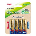 【送料お得・まとめ買い×50個セット】FDK FUJITSU PremiumS アルカリ乾電池 サスティナパック 単3形 4個パック LR6PS 4SB