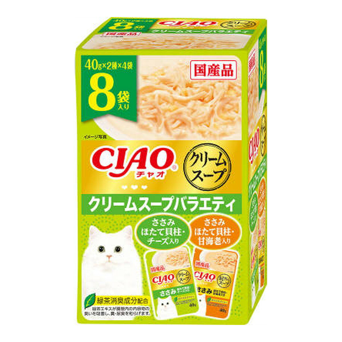 Mature Cat - 【送料お得・まとめ買い×11個セット】いなばペットフード チャオ CIAO クリームスープ クリームスープバラエティ 40g×8袋 キャットフード