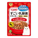 商品名：いなばペットフード CIAO チャオ すごい乳酸菌 クランキー かつお節入り まぐろ味 200g キャットフード ドライ内容量：200gJANコード：4901133651748発売元、製造元、輸入元又は販売元：いなばペットフード商品番号：101-4901133651748商品説明乳酸菌3,000億個配合で、ねこちゃんの健康を維持し、お腹の調子を保ちます。保存に便利なチャック入り袋入り。広告文責：アットライフ株式会社TEL 050-3196-1510 ※商品パッケージは変更の場合あり。メーカー欠品または完売の際、キャンセルをお願いすることがあります。ご了承ください。