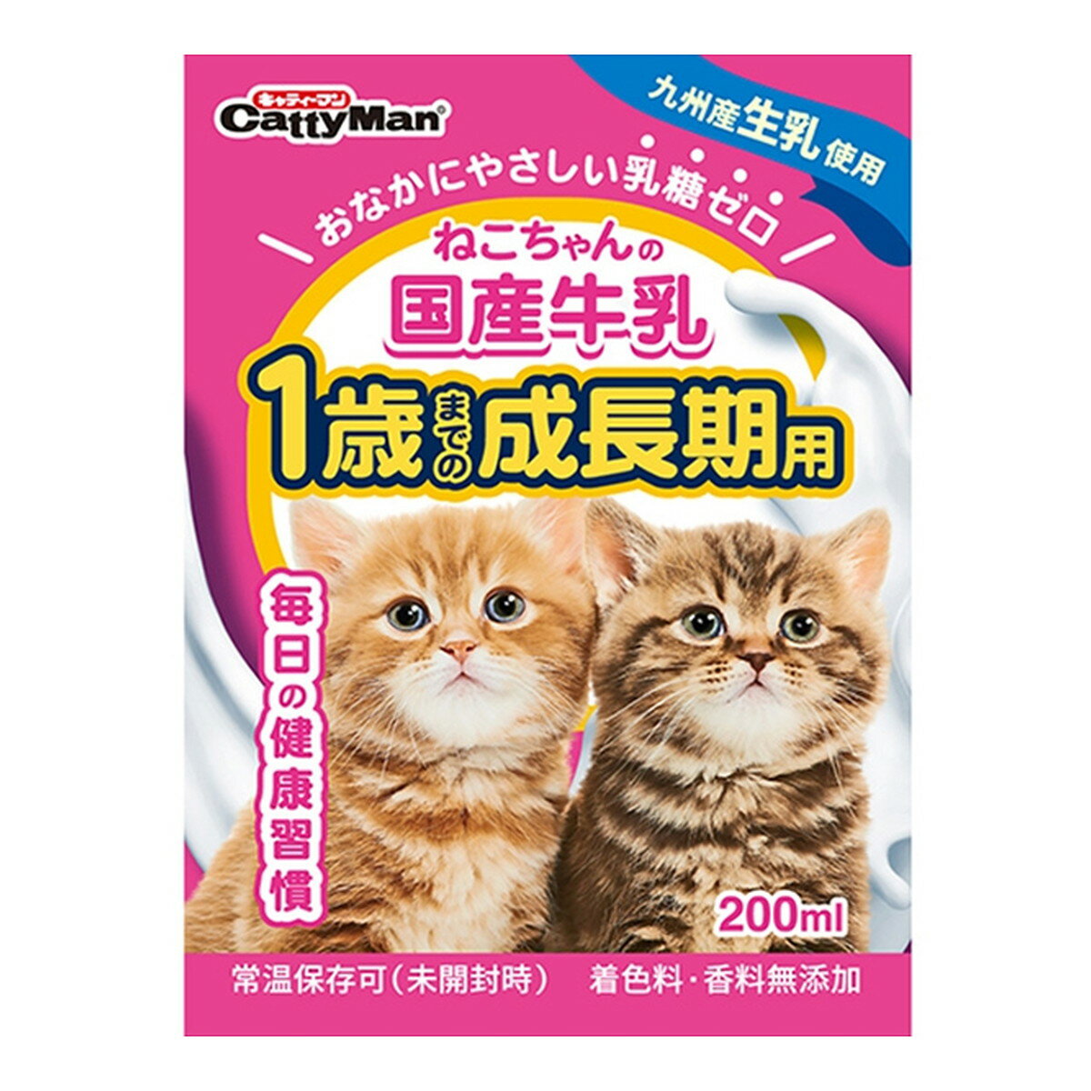 【送料お得・まとめ買い×24個セット】ドギーマン キャティーマン ねこちゃんの国産 牛乳 1歳までの成長期用 200ml