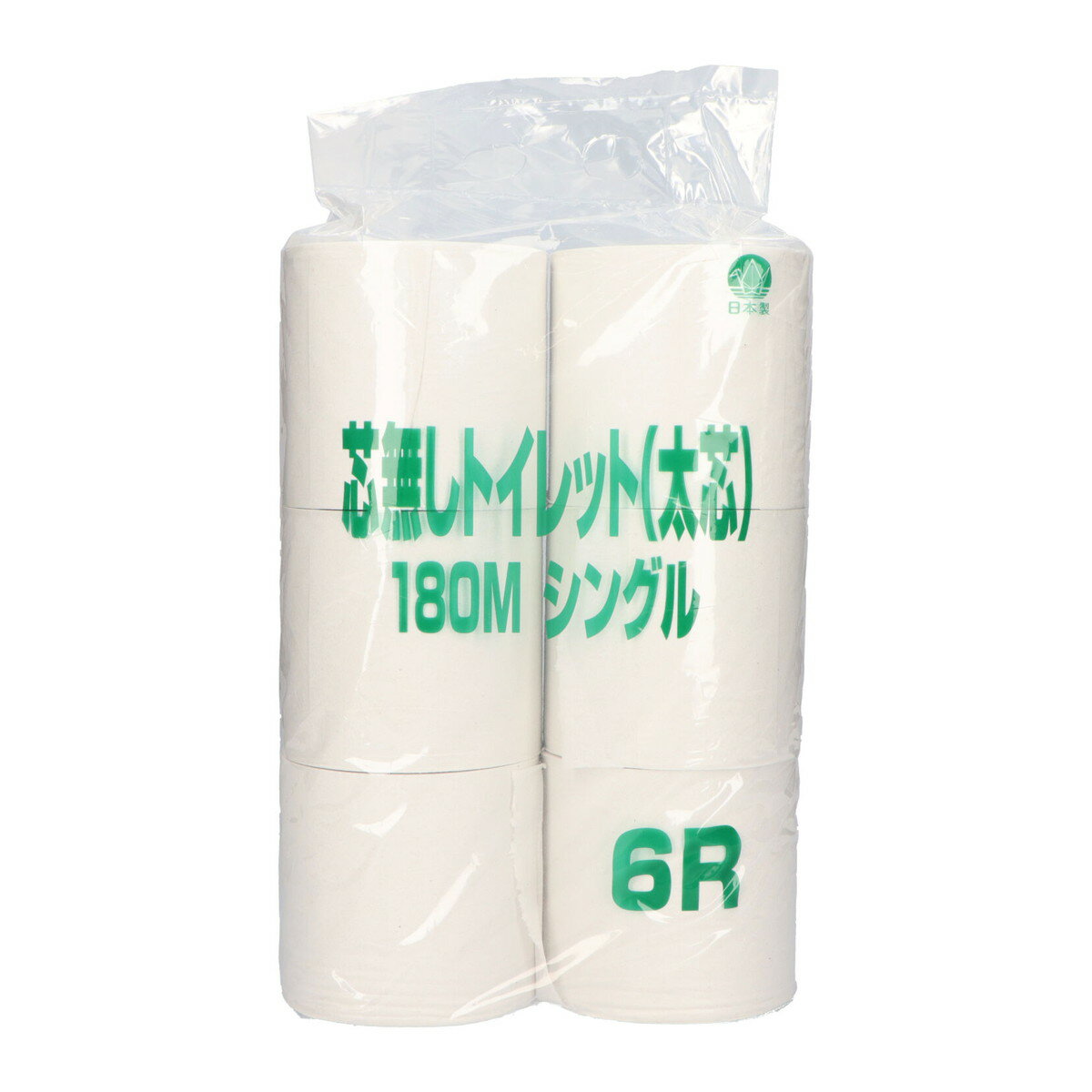 【送料お得・まとめ買い×7個セット】マスコー製紙 業務用 芯なし トイレットペーパー 180m シングル 6ロール