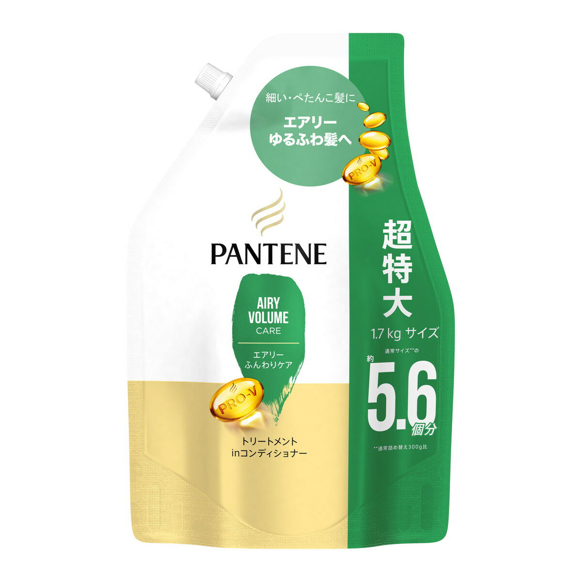 【あわせ買い2999円以上で送料お得】P&G パンテーン エアリー ふんわりケア トリートメント inコンディショナー つめかえ用 超特大サイズ 1700g