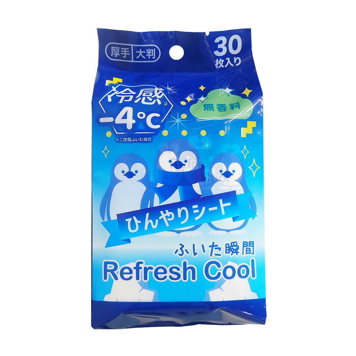 【送料お得・まとめ買い×50個セット】コーヨー化成 冷感-4℃ ひんやりシート 無香料 厚手 大判 30枚入