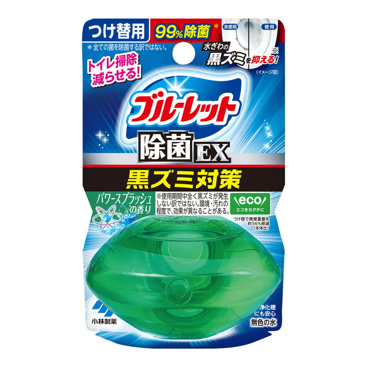 【送料お得・まとめ買い×48個セット】小林製薬 液体 ブルーレットおくだけ 除菌EX つけ替用 パワースプラッシュの香り 67ml トイレ用洗浄・防汚