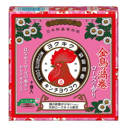 【送料お得・まとめ買い×60個セット】大日本除虫菊 KINCHO キンチョー 金鳥の渦巻 ローズの香り 10巻入 かとりせんこう 防除用医薬部外品