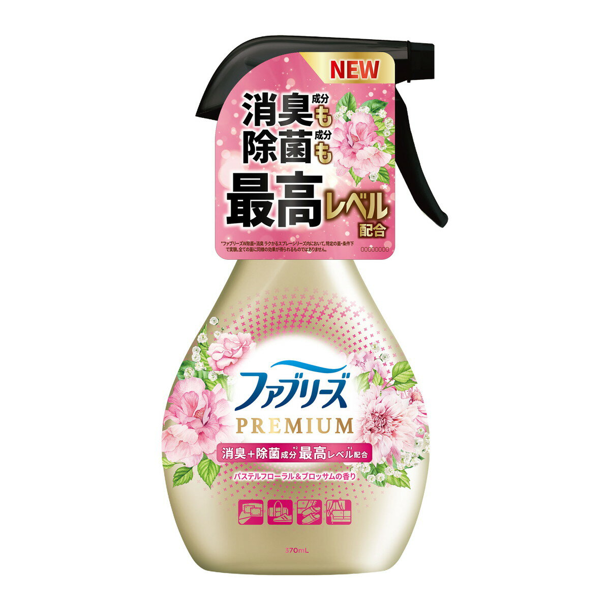 【送料お得・まとめ買い×7個セット】P&G ファブリーズ W除菌+消臭 プレミアム パステルフローラル&ブロッサムの香り 本体 370ml
