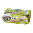 【送料お得・まとめ買い×3個セット】ユニ・チャーム ペット デオトイレ 子猫-5kgの成猫用 本体セット ツートンブラウン 猫用システムトイレ