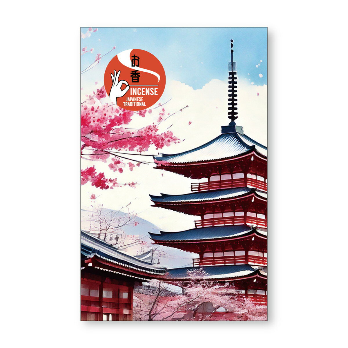 【送料お得・まとめ買い×500個セット】日本香堂 お土産インセンス 抹茶の香り 五重塔 8本 お香