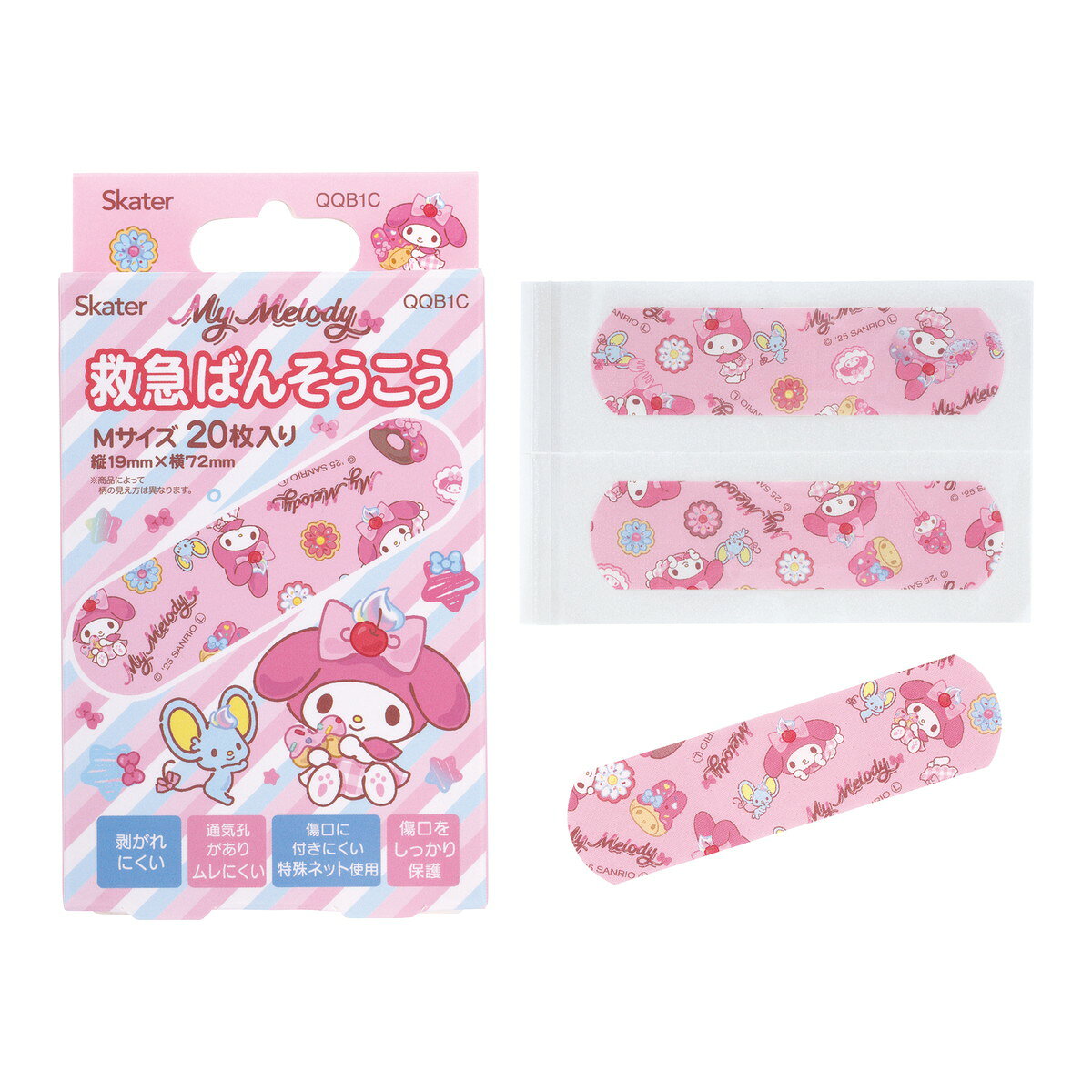 【送料お得・まとめ買い×11個セット】スケーター 救急ばんそうこう マイメロディ Mサイズ 20枚入 QQB1C 絆創膏
