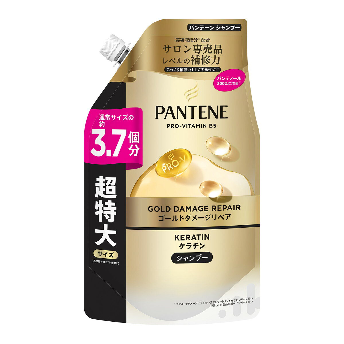 【送料お得・まとめ買い×3個セット】P&G パンテーン ゴールド ダメージ リペア シャンプー つめかえ 超特大 950g