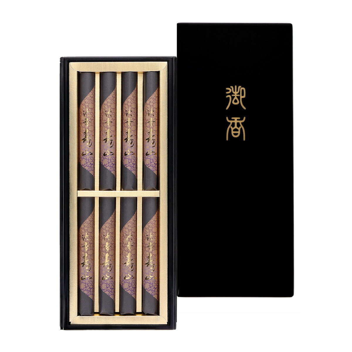 樂天商城 - 【送料お得・まとめ買い×12個セット】沈香寿山 塗箱短寸 8入 日本香堂 お線香