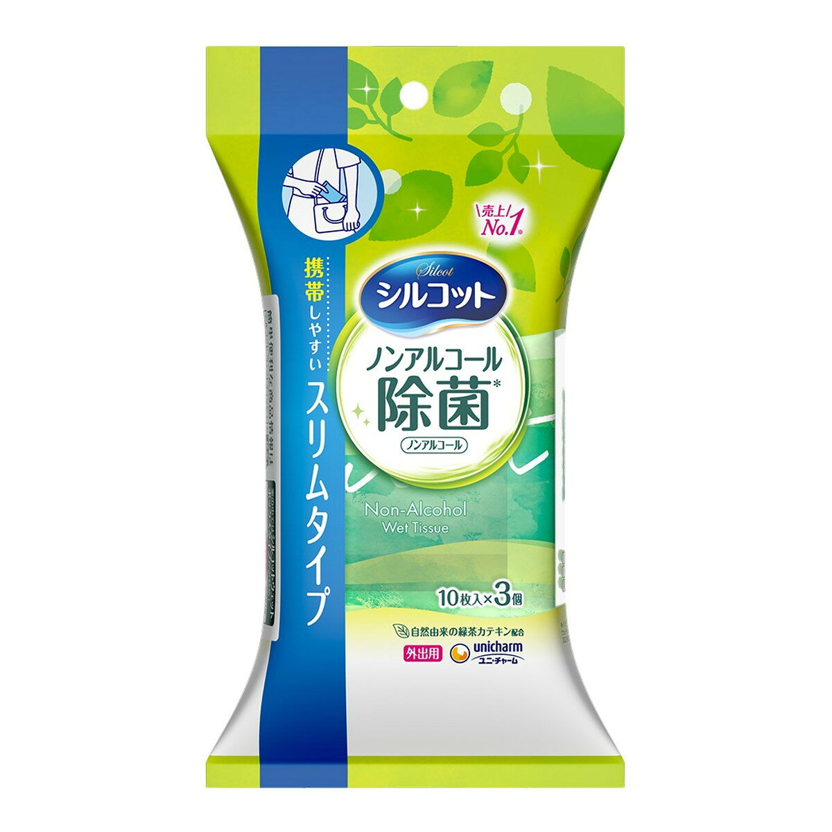 商品名：シルコット ノンアルコール 除菌 ウェットティッシュ 外出用 10枚入×3個 ユニ・チャーム内容量：10枚入×3個JANコード：4903111875207発売元、製造元、輸入元又は販売元：ユニ・チャーム原産国：日本商品番号：101-*015-4903111875207商品説明●お出かけ先に持ち運びやすい少入枚数のシルコットウェットティッシュ外出用（ノンアルコール除菌）です。●「ピタッとシール」採用でシールを剥がし、開封した時に、手で押さえなくても戻ってこない。●シルコットはシールがしっかり止まるので取り出し簡単！※全ての菌を除菌するわけではありません使用方法●ご使用になる製品にお手入れ方法の指定がある場合はそれに従ってください。●このシートは、トイレには流さないでください。広告文責：アットライフ株式会社TEL 050-3196-1510 ※商品パッケージは変更の場合あり。メーカー欠品または完売の際、キャンセルをお願いすることがあります。ご了承ください。