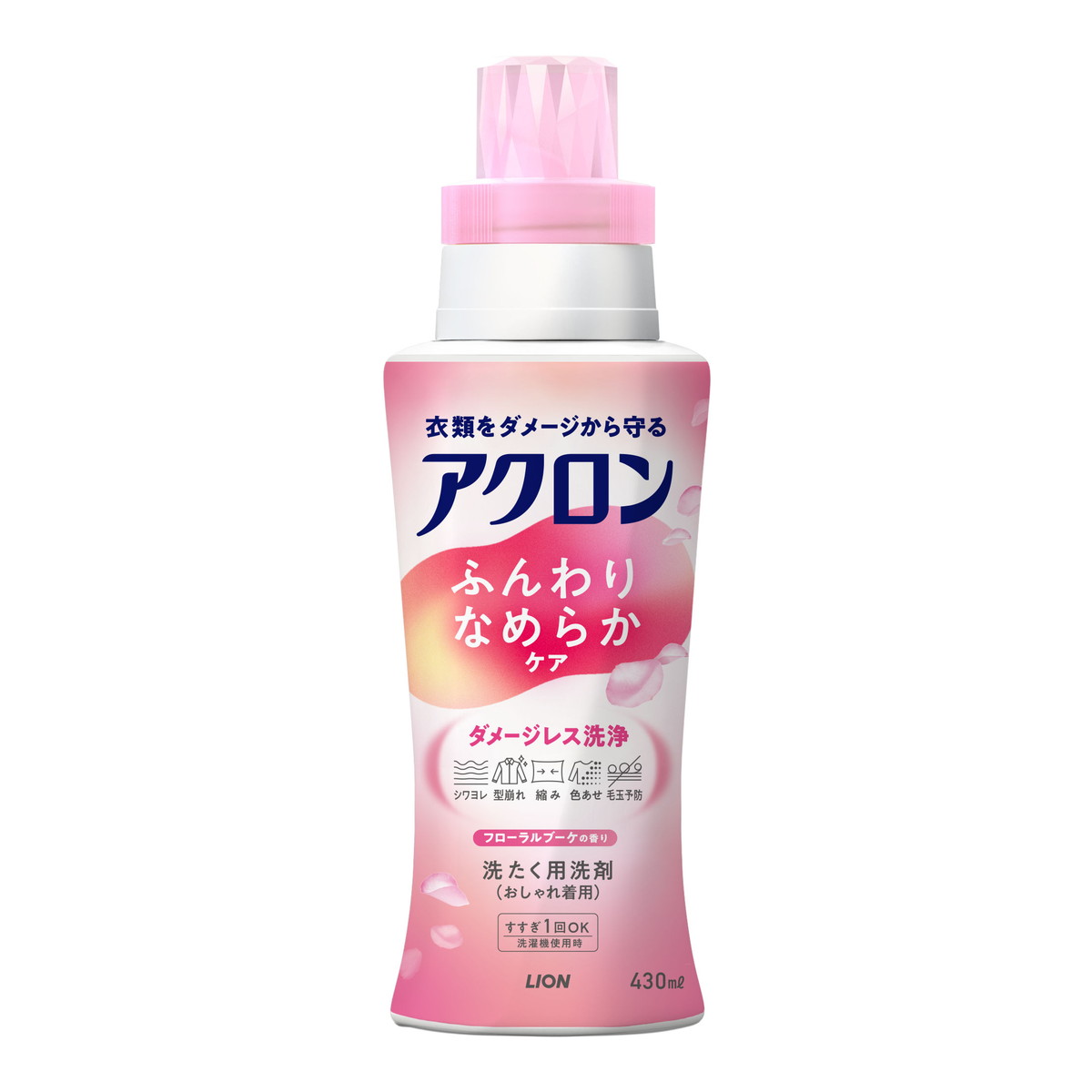 商品名：アクロン ふんわりなめらかケア おしゃれ着用 本体 430mL 洗たく用洗剤 ライオン内容量：430mLJANコード：4903301384502発売元、製造元、輸入元又は販売元：ライオン原産国：日本商品番号：101-4903301384502商品説明●伸びヨレ戻して復活●衣類をダメージから守る広告文責：アットライフ株式会社TEL 050-3196-1510 ※商品パッケージは変更の場合あり。メーカー欠品または完売の際、キャンセルをお願いすることがあります。ご了承ください。