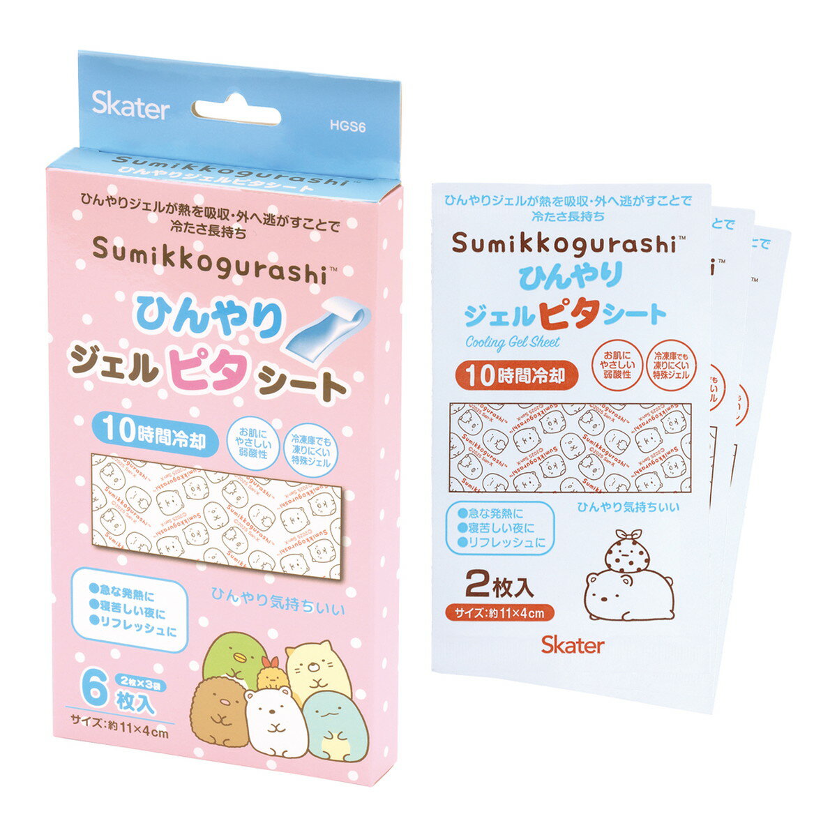 【送料お得・まとめ買い×96個セット】ひんやり ジェルピタシート HGS6 すみっコぐらし 6枚入 スケーター