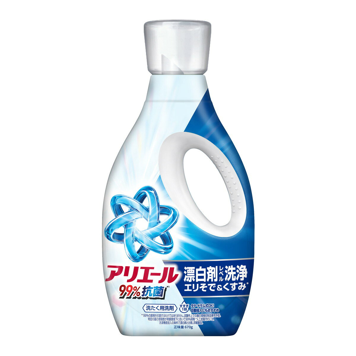 商品名：アリエール ジェル 本体 670g 洗濯用洗剤 P&G内容量：670gJANコード：4987176396686発売元、製造元、輸入元又は販売元：P&Gジャパン合同会社原産国：日本商品番号：101-*007-4987176396686商品説明アリエールジェルがパワーアップ！アリエール青は、界面活性剤とポリマーの処方改良により、食べ物汚れへの洗浄力を大幅に強化し、衣類の白さを長期間キープする（黄ばみ・黒ずみを防ぐ）性能を実現！広告文責：アットライフ株式会社TEL 050-3196-1510 ※商品パッケージは変更の場合あり。メーカー欠品または完売の際、キャンセルをお願いすることがあります。ご了承ください。