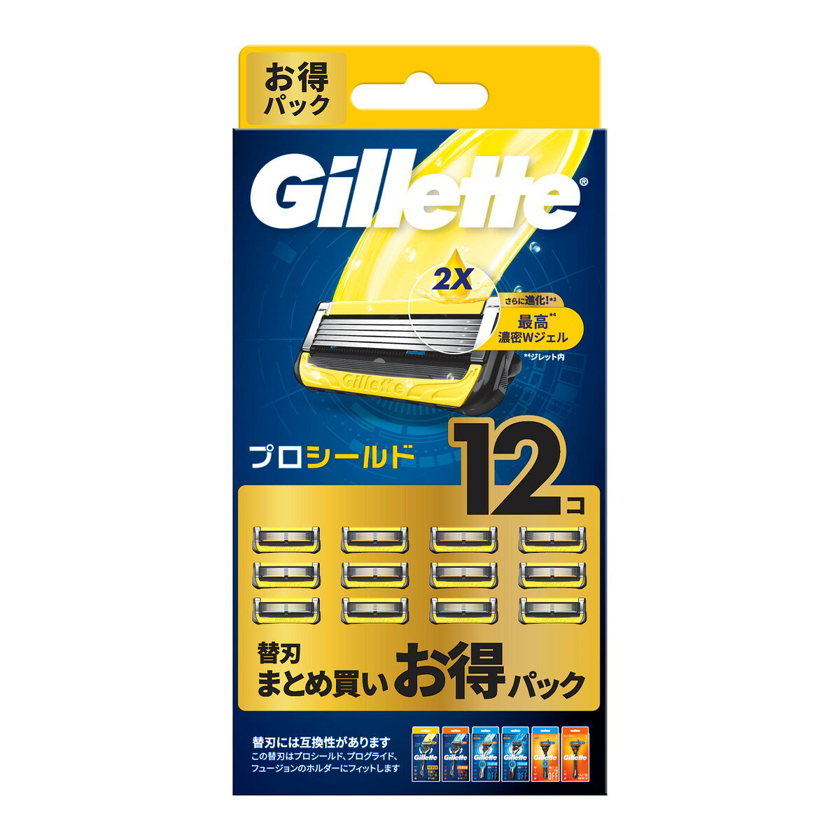 【送料お得・まとめ買い×36個セット】ジレット プロ シールド 替刃 12コ P&G T字 ...