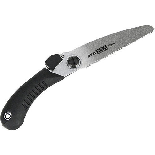 商品名：SK11 替刃式折込鋸120 樹脂用 S120-J(1コ入)JANコード：4977292109314発売元、製造元、輸入元又は販売元：藤原産業商品番号：101-4977292109314商品説明：軽量・コンパクト・ポケットサイズで携帯に便利なのこぎりです。握りやすく、すべりにくいエラストマ樹脂グリップで、ロックボタンに押さえやすいPCカバー付。【規格概要】：・エラストマ樹脂グリップ・刃部：板厚0.6mm・刃部：無電解ニッケルメッキ・刃部：衝撃焼入れ広告文責：アットライフ株式会社TEL 050-3196-1510 ※商品パッケージは変更の場合あり。メーカー欠品または完売の際、キャンセルをお願いすることがあります。ご了承ください。