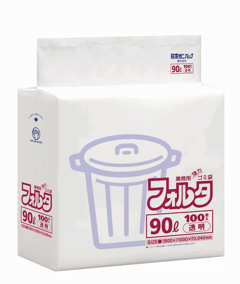 乐天商城 - 【送料込】【ケース販売】【ゴミ袋】【日本サニパック】業務用ポリ袋　90L　F-9C　透明　0.040mm　100枚×3パック